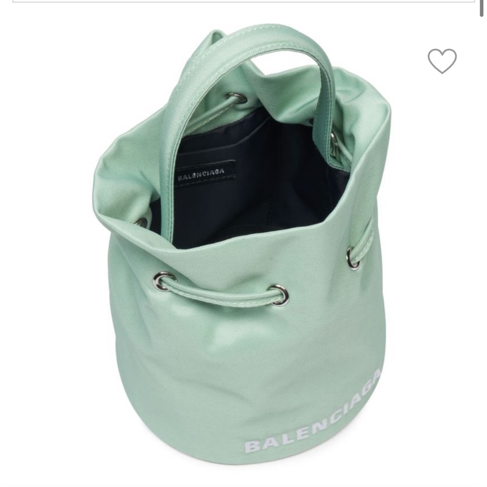 Balenciaga wheel drawstring bucket bag- Light Green - Picture 3 of 12
